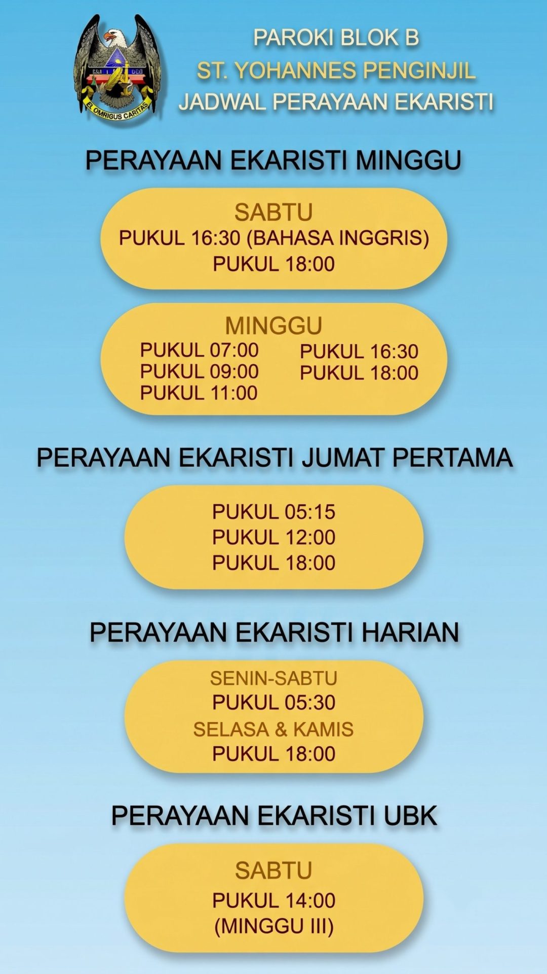 Jadwal Misa Sky Blue Mobile