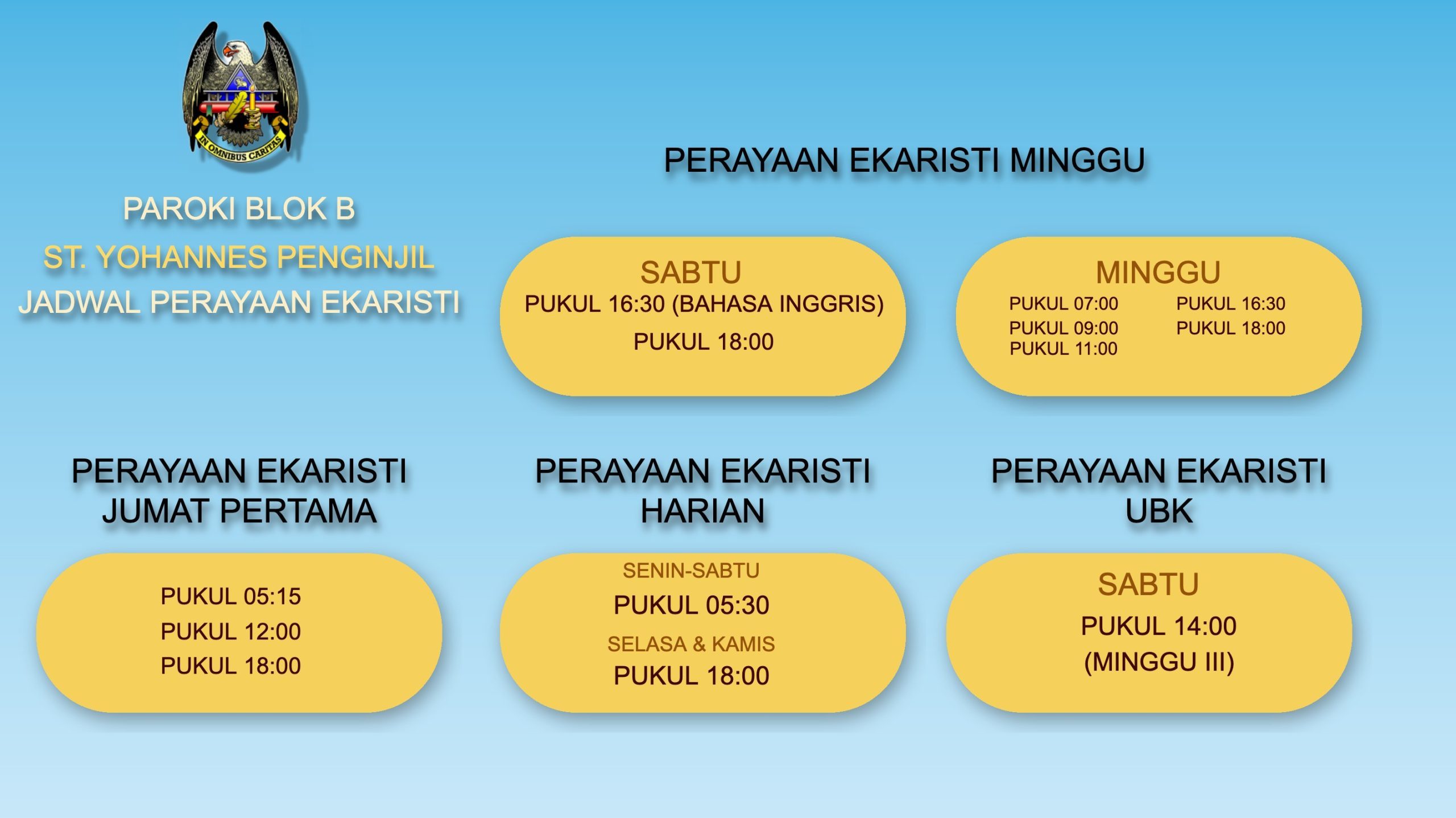Jadwal Misa Sky Blue