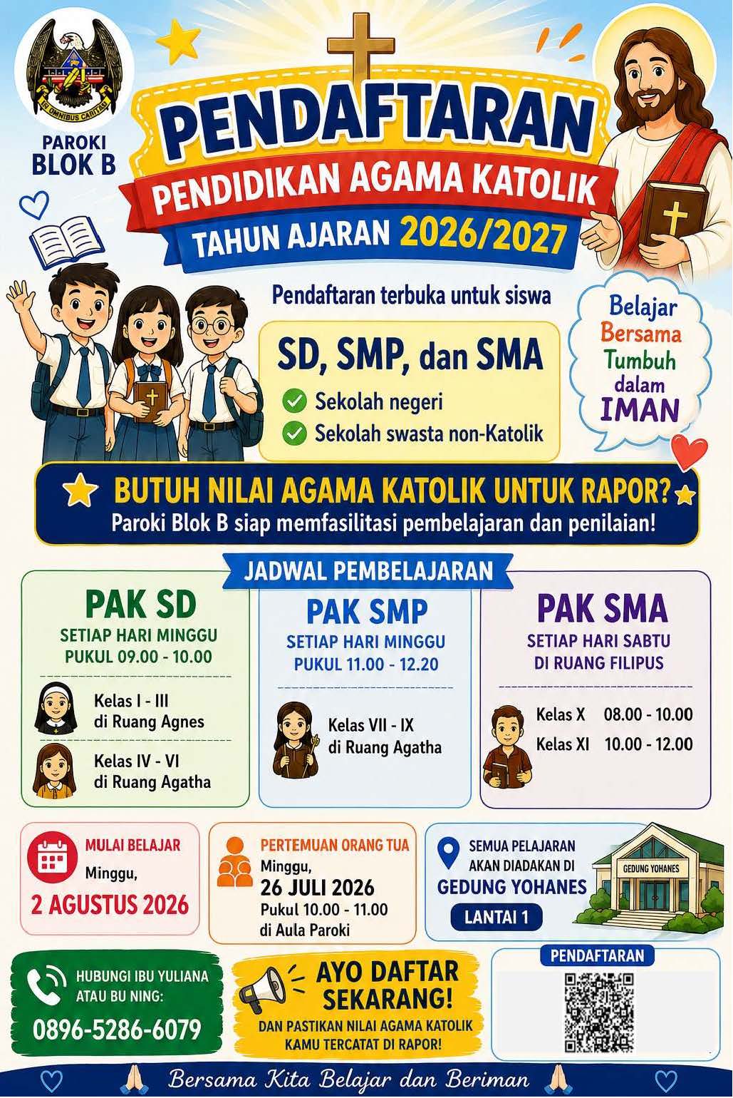 PENDAFTARAN PEMBELAJARAN PENDIDIKAN AGAMA KATOLIK TAHUN AJARAN 2026/2027